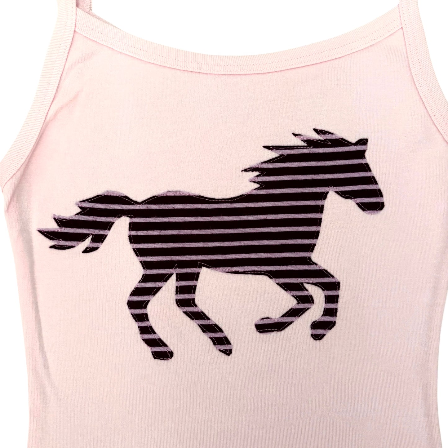 pink stripe horse cami