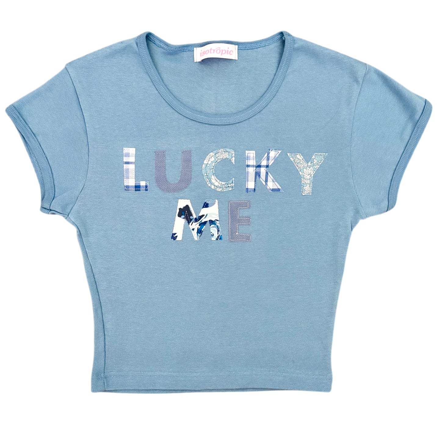 blue lucky me baby tee