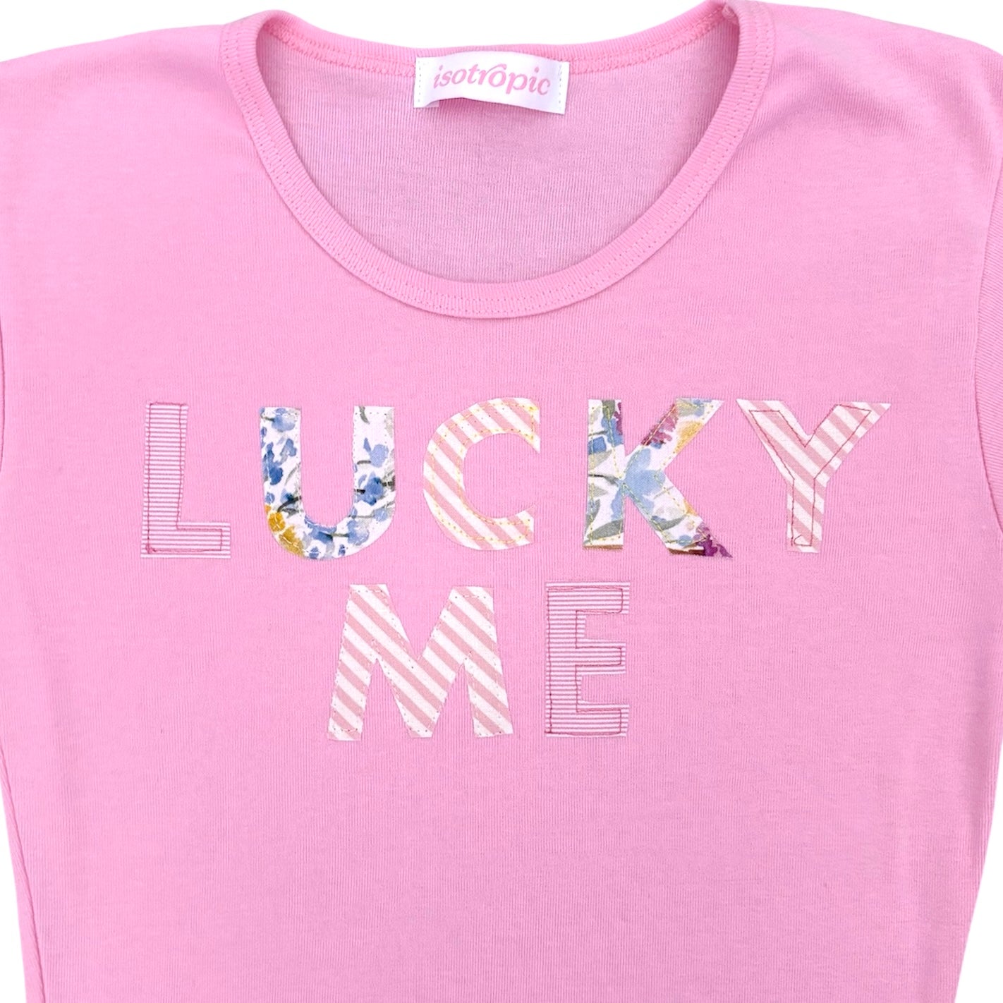 pink lucky me baby tee