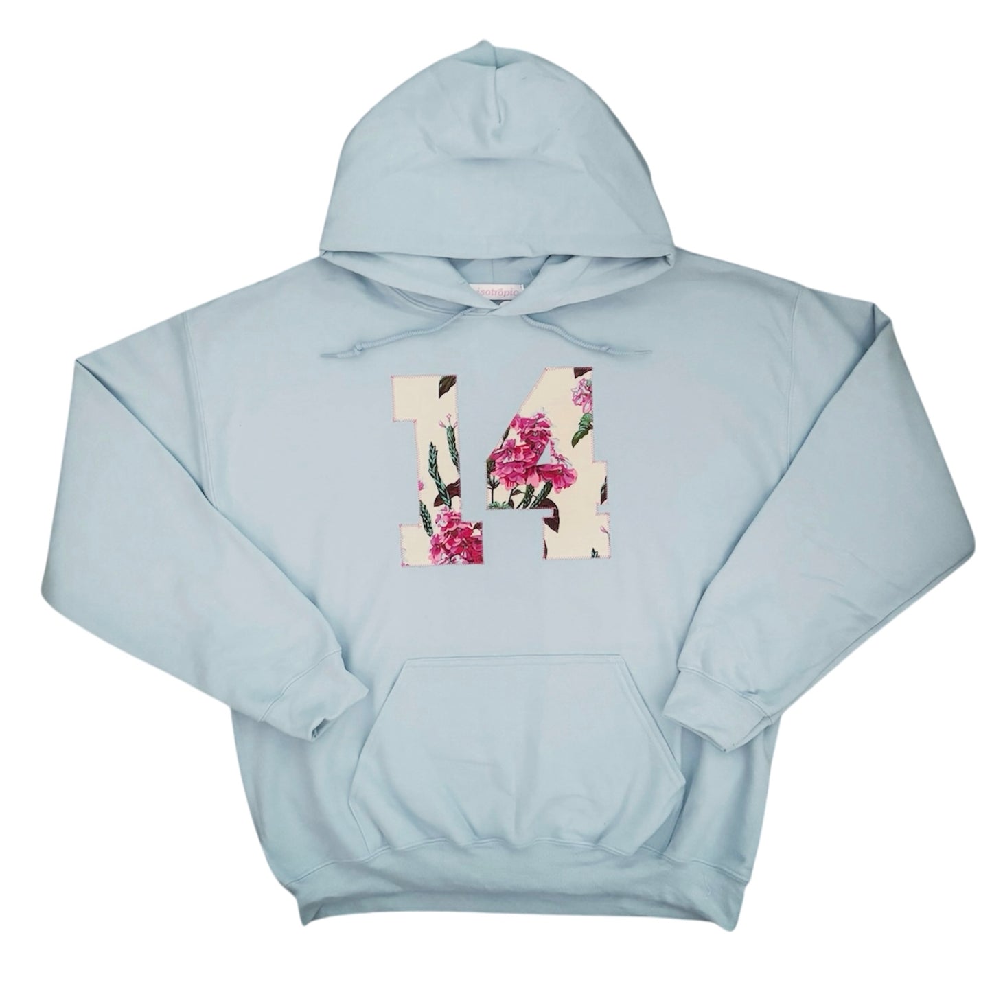fourteen patchwork blue hoodie