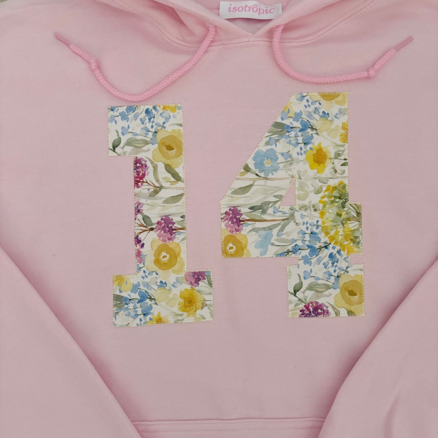 fourteen patchwork pink hoodie