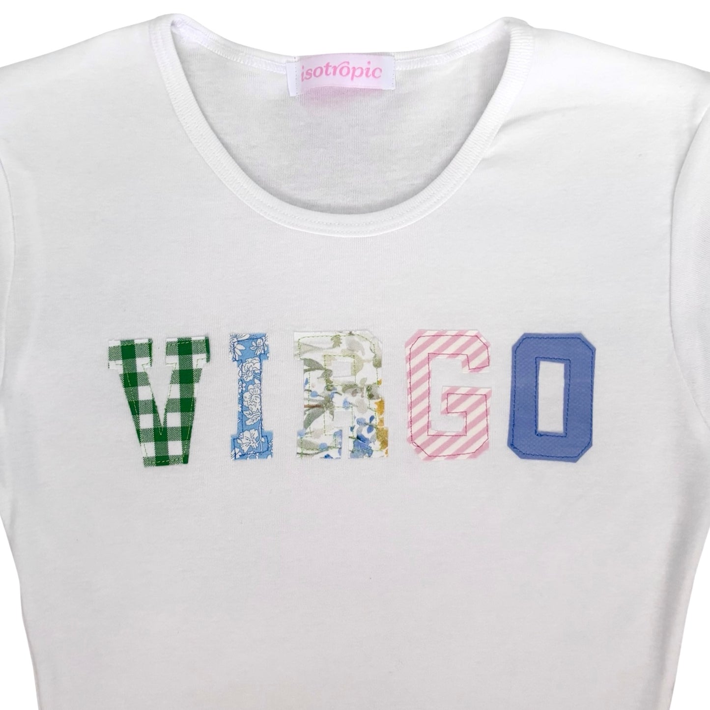 virgo white patchwork tee