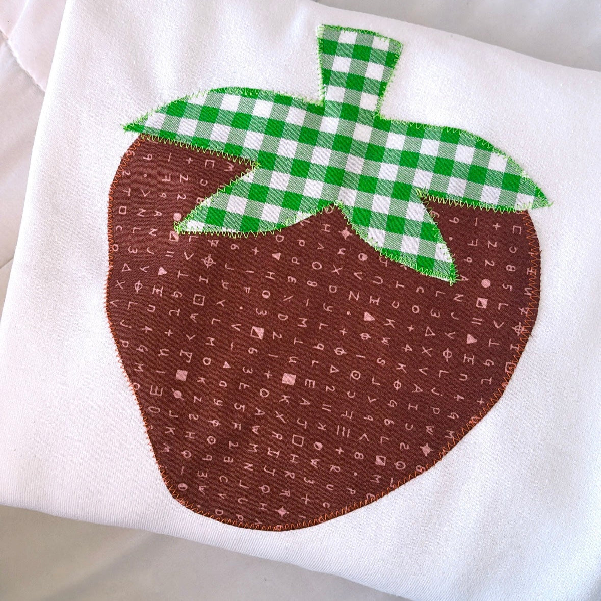 strawberry patchwork crewneck
