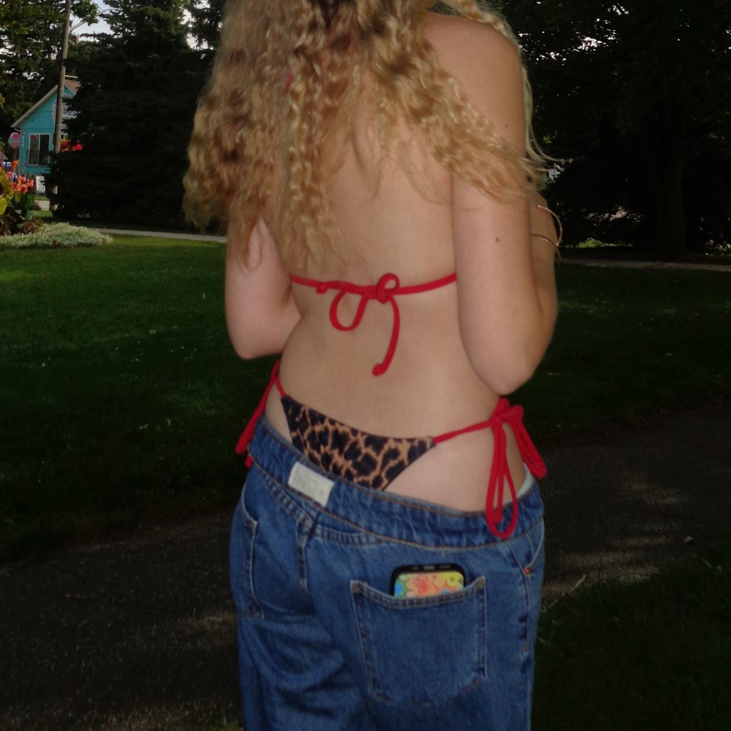 scarlet spots bikini bottom