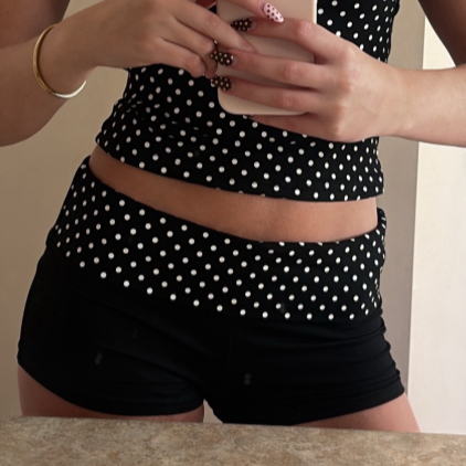 classic polka dot fold over shorts