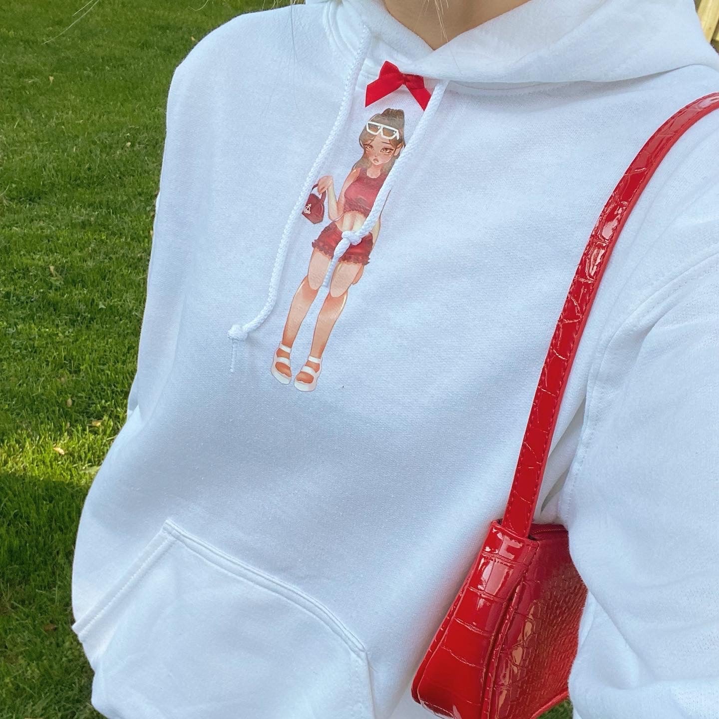 white doll hoodie