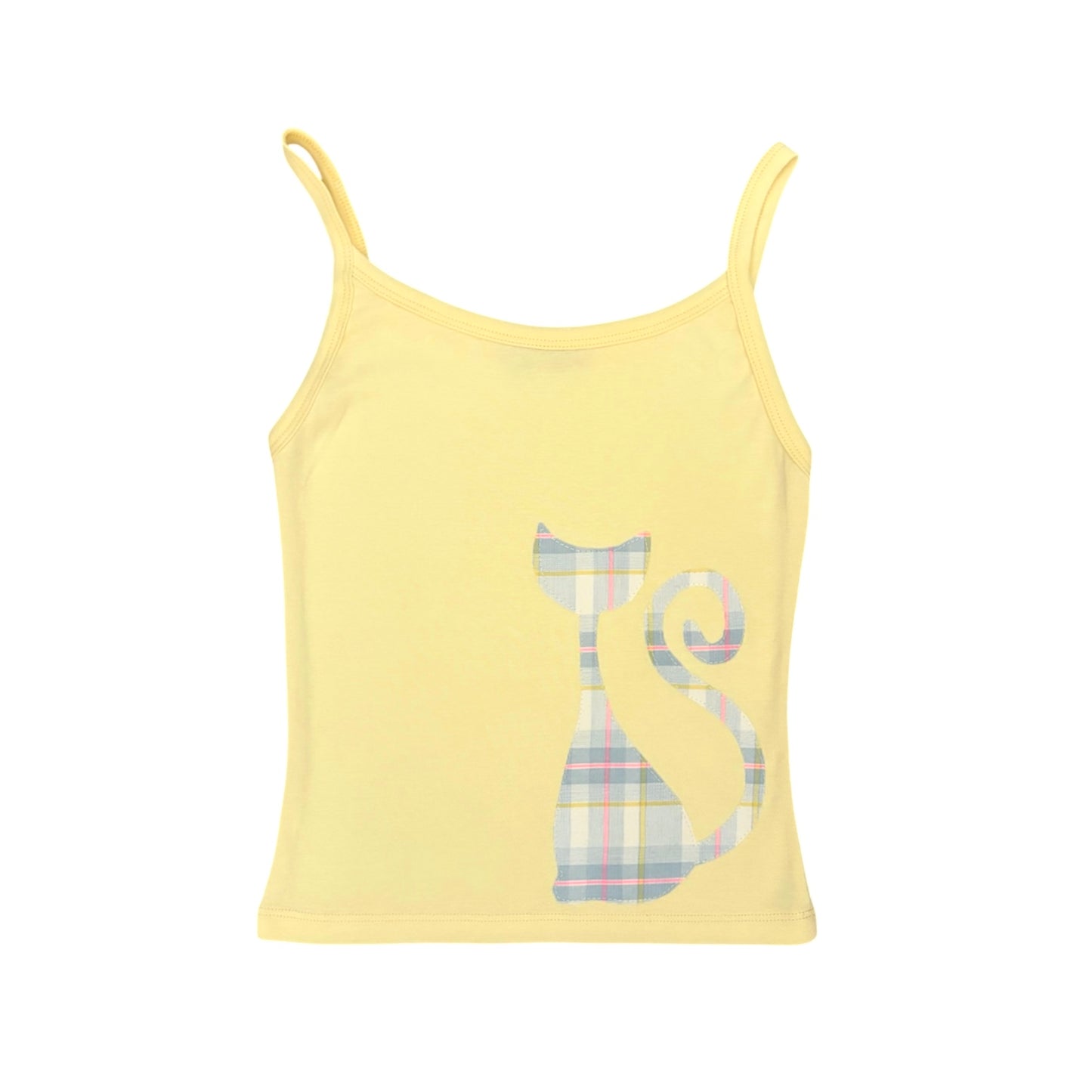 yellow plaid cat cami