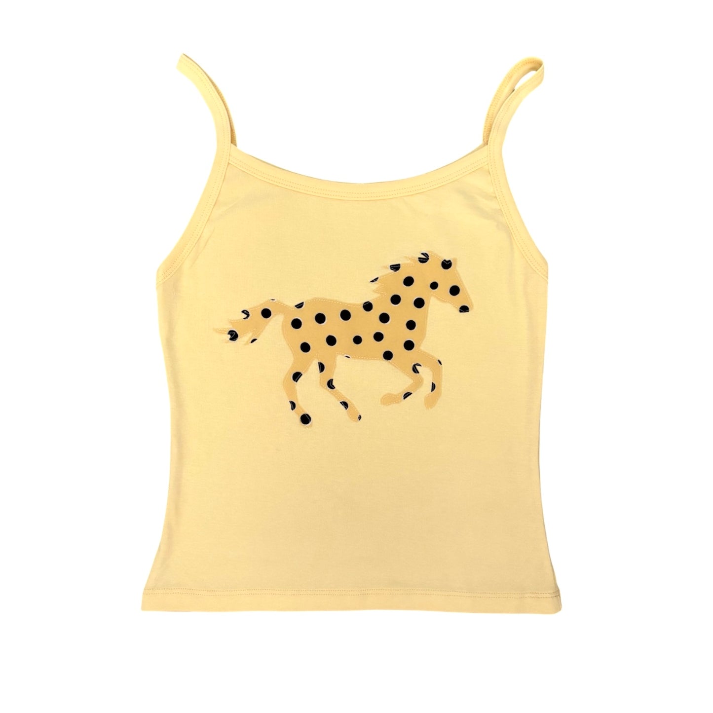 yellow polka dot horse cami