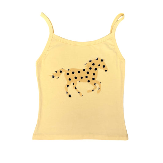 yellow polka dot horse cami