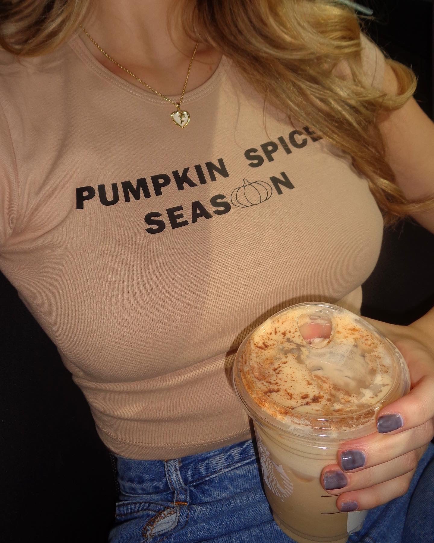 pumpkin spice season cropped baby tee