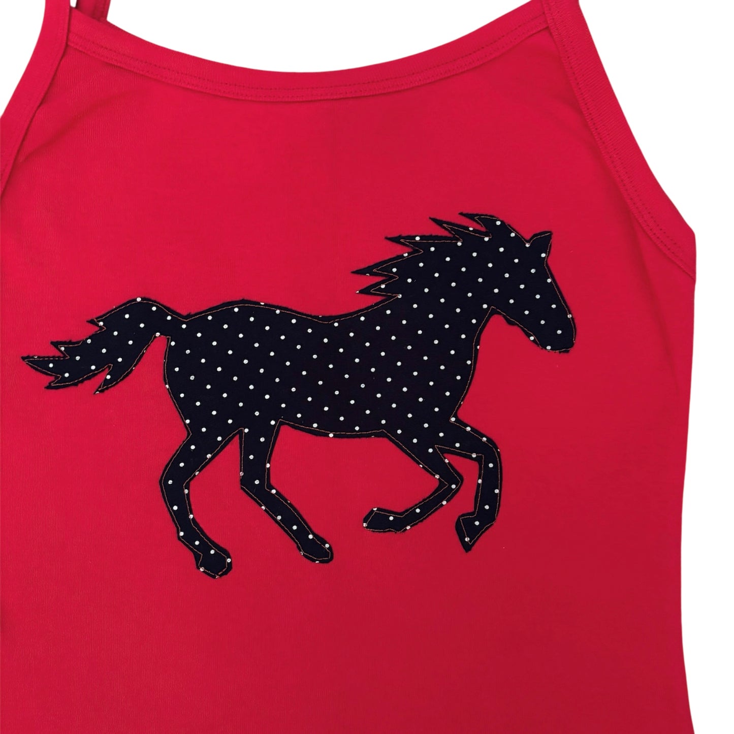 red polka dot horse cami