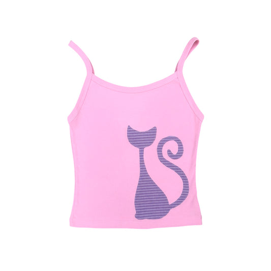 pink striped cat cami