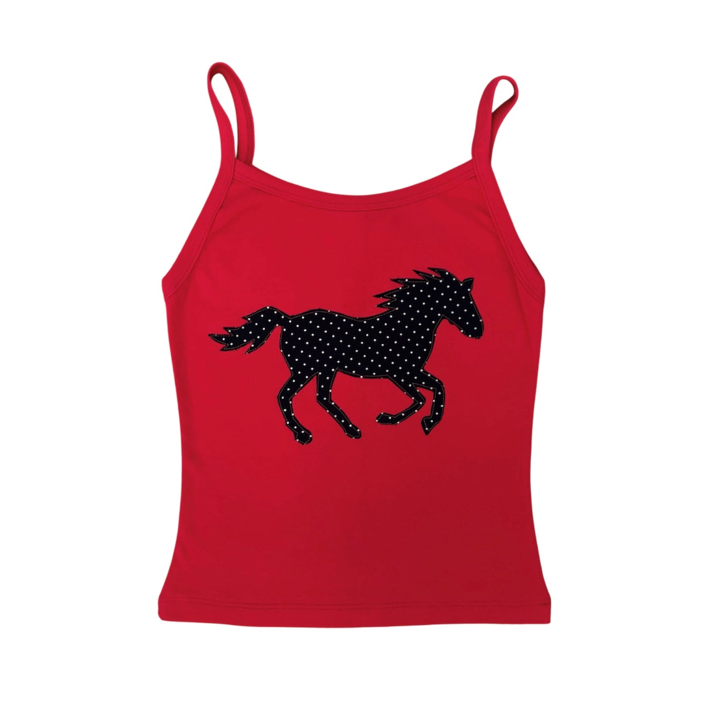 red polka dot horse cami