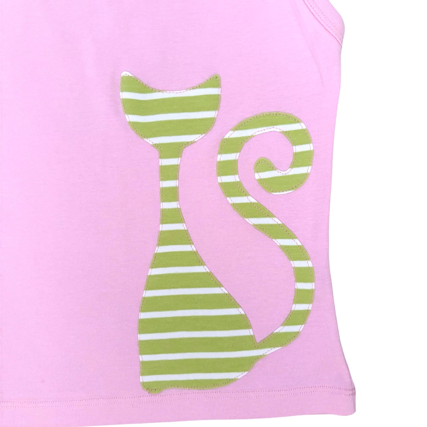 pink green stripe cat cami