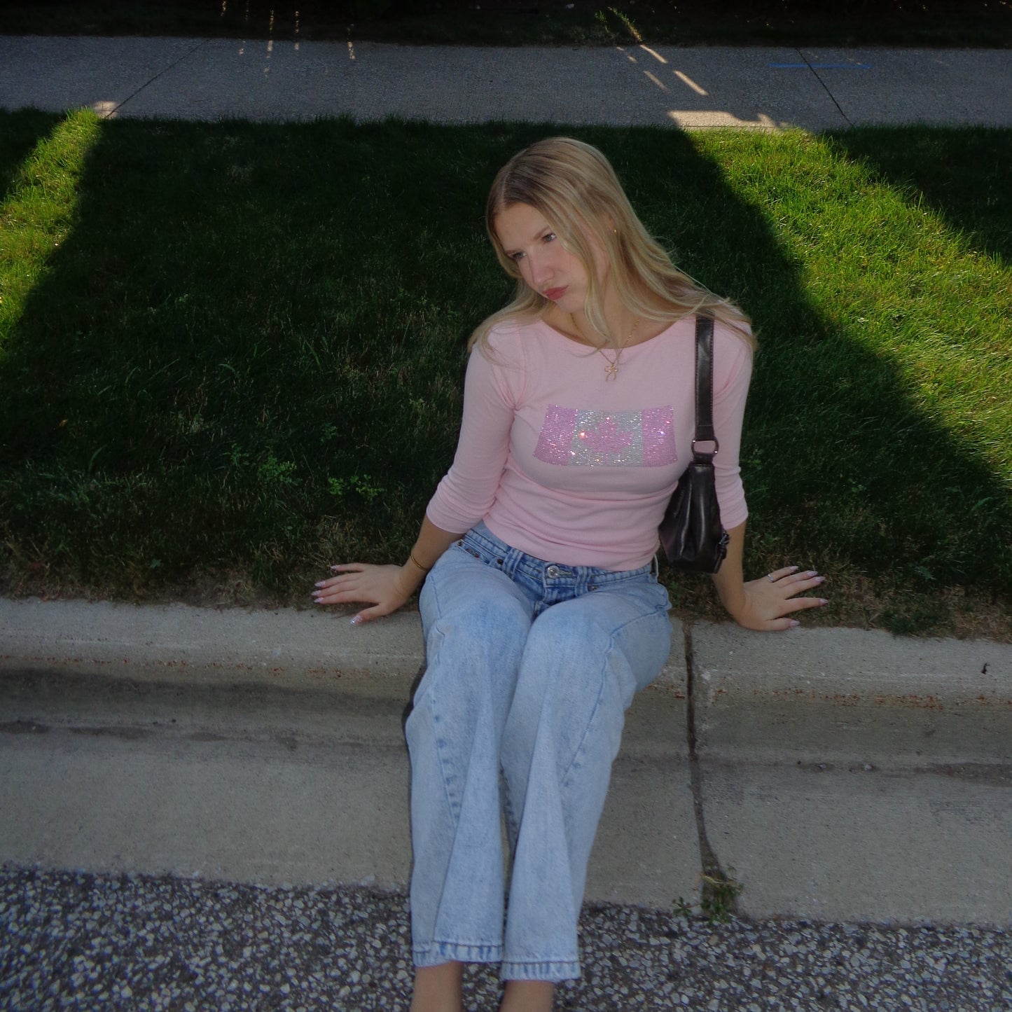 maple sparkle boatneck top