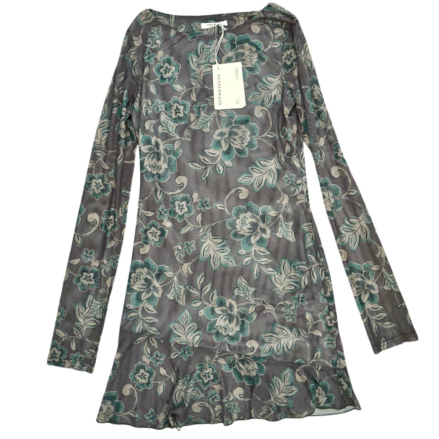 Peppermayo Ines Long Sleeve Mini Dress - Brown Floral