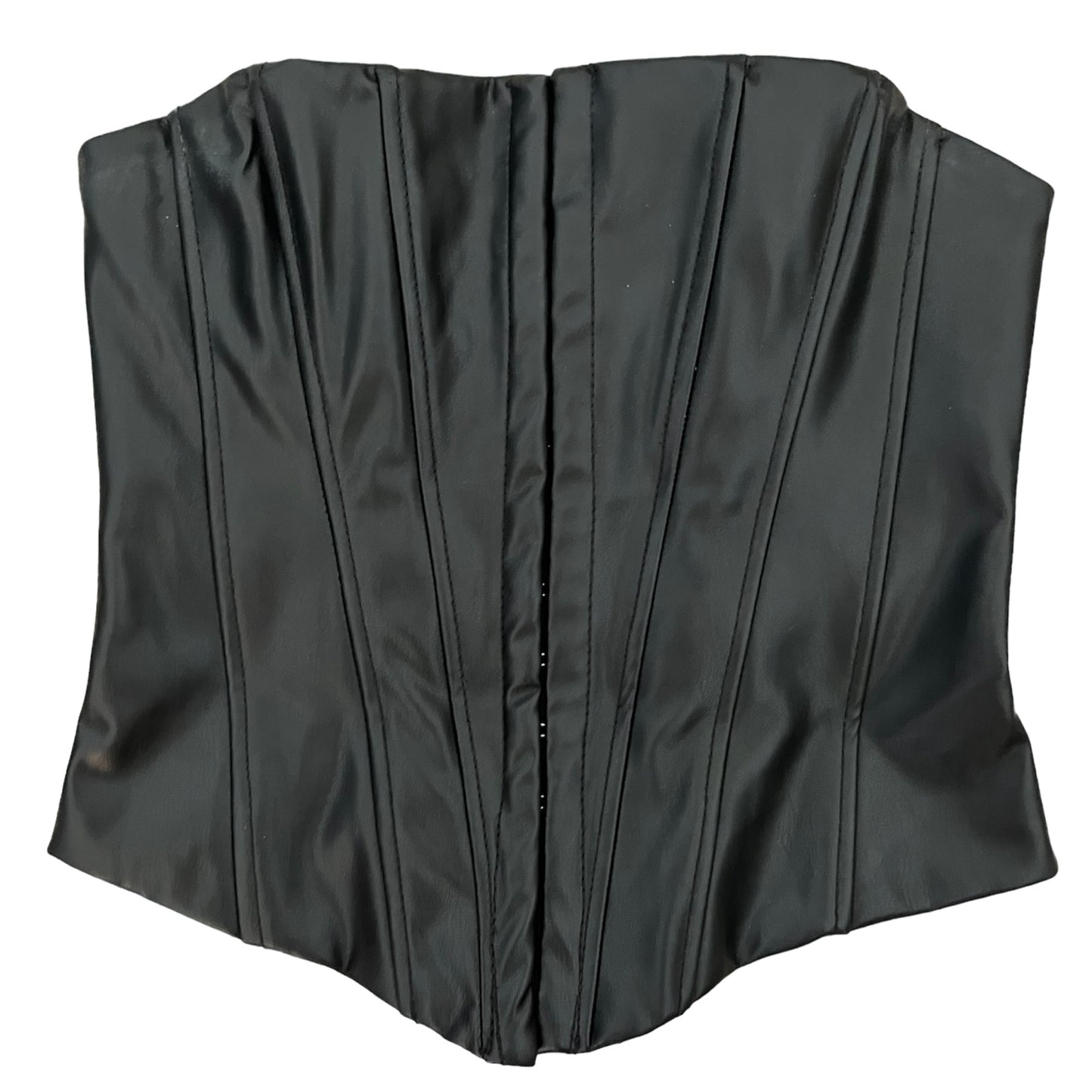 zara faux leather corset top