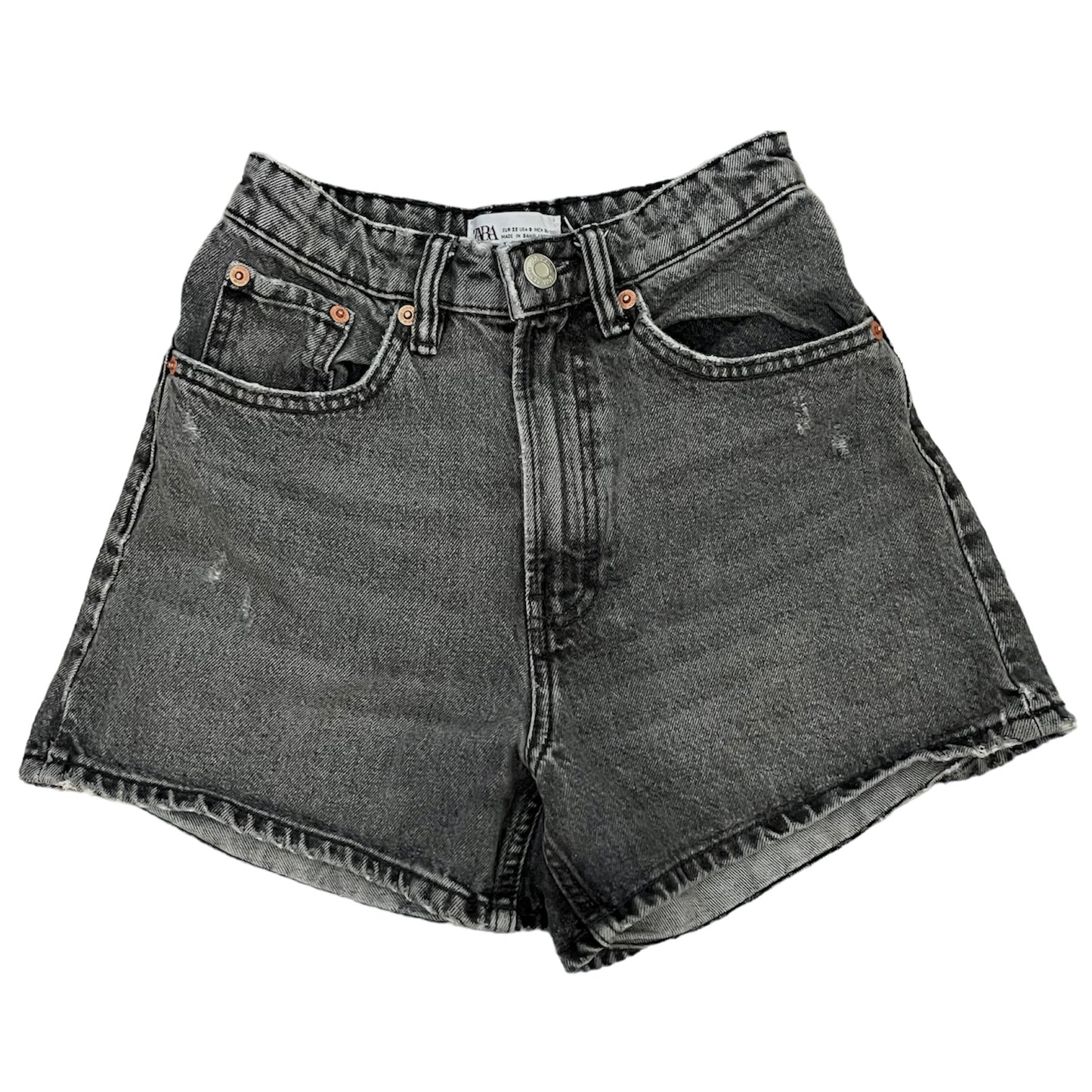 zara dark grey denim shorts