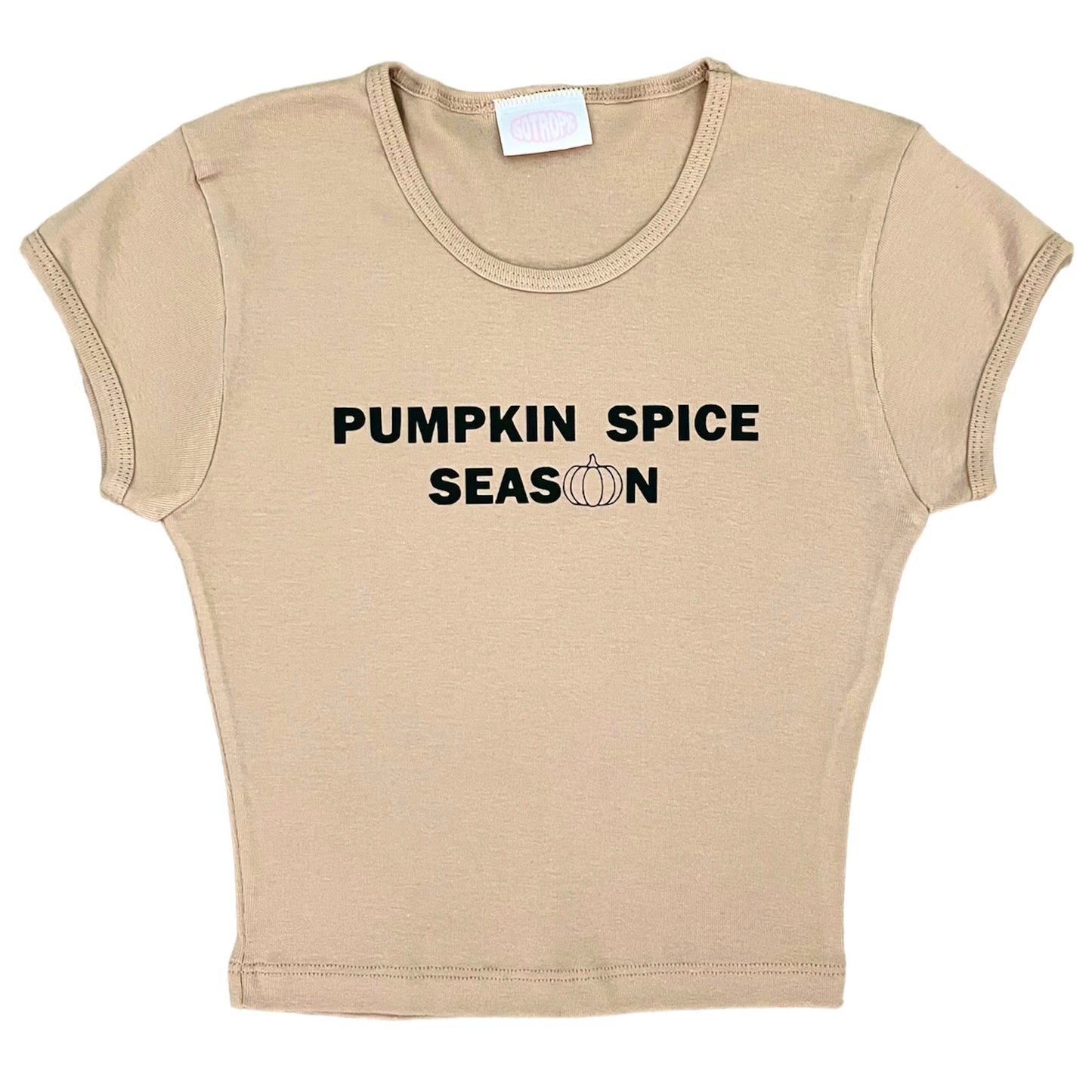 pumpkin spice season cropped baby tee