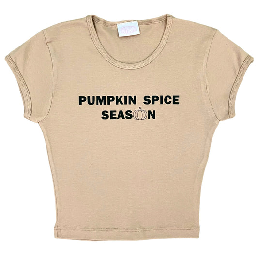 pumpkin spice season cropped baby tee