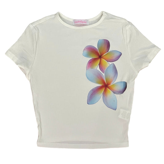 ribbed flower tee - small