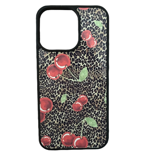 cherry cheetah phone case - iphone 13 pro