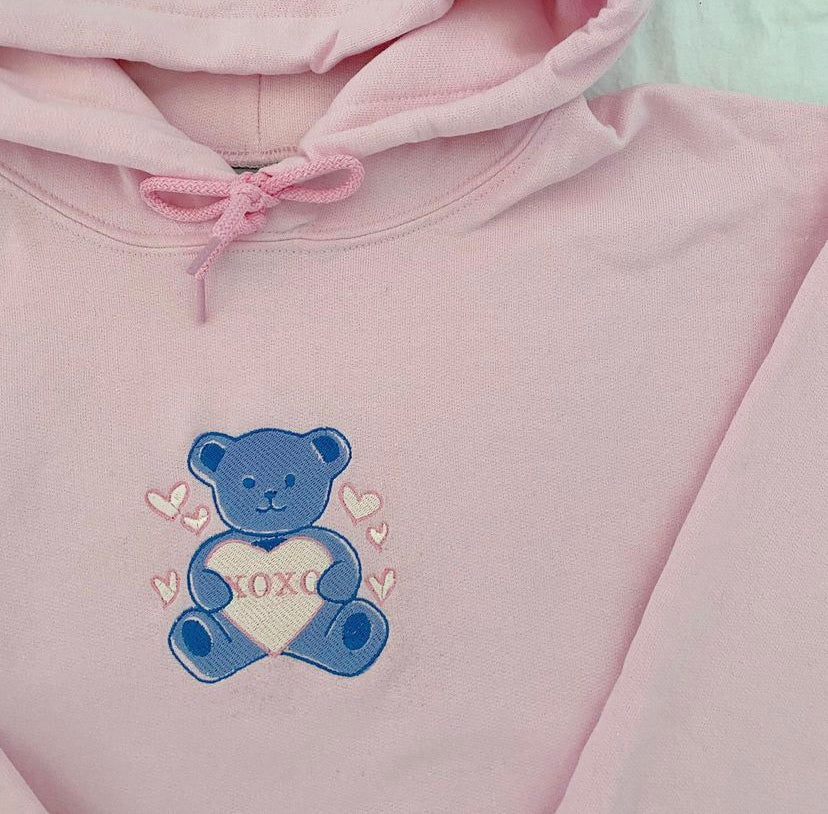 Pink on sale bear hoodie