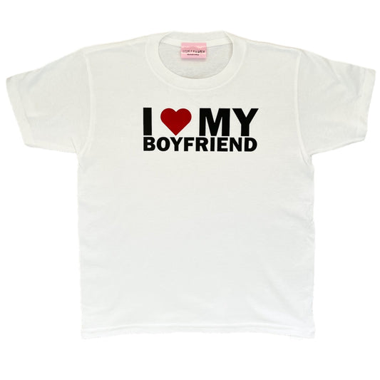 i heart my boyfriend white tee